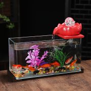 Creative Glass Goldfish Tank Mini Water Fountain Ornament for Living Room Desktop Small Home Decoration Wealth Attracting Fish Bowl - Image 3