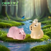 微景观可爱夜光趴趴水豚公仔 园艺造景diy装饰品挂配件桌面小摆件 - Image 4
