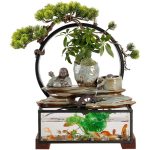Creative Flowing Water Fountain Ornament Recirculating Water Car Fish Tank Home Office Desktop Opening Moving Gift