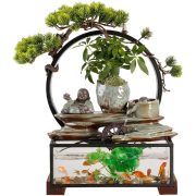 Creative Flowing Water Fountain Ornament Recirculating Water Car Fish Tank Home Office Desktop Opening Moving Gift