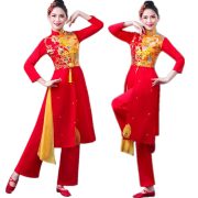 Classical Dance Performance Outfit Adult Male Drumming Costume Female Yangge Waist Drumming Team Opening Red Dancewear - Image 5