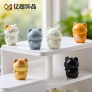 创意卡通可爱站立猫猫公仔萌粒 diy娃娃屋装饰品桌面车载小摆件 - Image 2