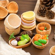 Creative Customizable Miniature Wicker Basket Bamboo Woven Decorative Ornament Versatile Storage Frame Resin Craft - Image 2