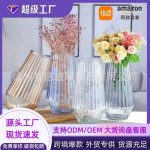 现代简约玻璃花瓶插花高级感透明大花瓶鲜花插花水培客厅桌面摆件