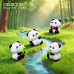 Customizable Miniature Bamboo Panda Figurine Adorable Decorative Ornaments for Garden Landscape DIY Resin Craft Accessories