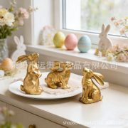 European Style Customizable Decorative Rabbit Ornament Resin Craft for Easter Home Garden Courtyard Decoration Living Room - Image 3