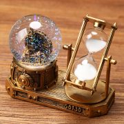 Retro Ferris Wheel Crystal Ball Hourglass Customizable Decorative Ornaments Musical Box Desktop Decorations For Students Office - Image 2