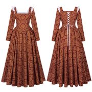 Italian Renaissance Adult Stage Performance Costume Women's Borghese Renaissance Queen Gown Medieval Dress Skirt - Image 2