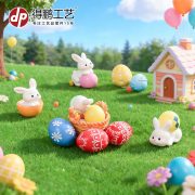 Customizable Resin Easter Cartoon Patterned Egg Decorative Ornaments for Office Desktop Car Decoration Accessories - Image 3