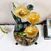 Simplified Home Decor Wealth Attracting Glass Aquarium Water Flow Landscape Small Ornaments for Living Room Entrance Office - Image 5