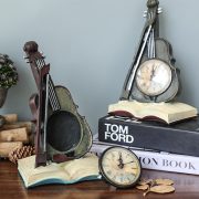 Customizable Decorative Resin Ornament Creative Gift Home Decoration Book Violin Theme Clock Design Personalized Style - Image 3