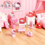 Pink Cat Mini Appliance Resin Ornament Customizable Decorative Scene for Vinyl Player TV Sewing Machine Micro Model Landscaping