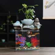 Creative Mini Living Room Circular Flowing Water Fountain Ornament Wealth Attracting Office Desktop Aquarium Moving Gift - Image 3