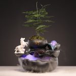 Ceramic Flowing Water Fountain Ornament for Living Room Office Entrance Decorations Tea Table Club Front Desk Reception