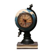 Retro Earth Globe Clock Creative European Style Resin Decorative Ornaments Customizable Desktop Decoration for Bedroom Office - Image 5