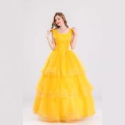 Golden Gray Cinderella Belle Princess Skirt Adult Stage Performance Costume Fairy Tale Story Halloween Ball Uniform - Image 2