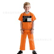 Adult Halloween Party Cosplay Prisoner Costume Orange Inmate Outfit With Accessories Stage Performance Apparel - Image 2