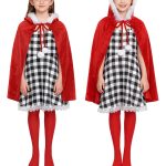 Christmas Carol Cindy Adult Stage Performance Costume Red Cloak Plaid Skirt Set For Children Party Performance Cross-Border In Stock