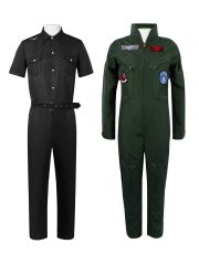 Military Green Pilot Uniform Adult Stage Performance Costume Halloween Party Bar Event Children's Bold Ambition Cosplay Suit - Image 3