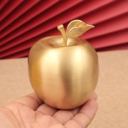 Custom Metal Medal Badge Smooth Surface Brass Apple Design Home Decor Lucky Craftwork for Desktop Wholesale - Image 4