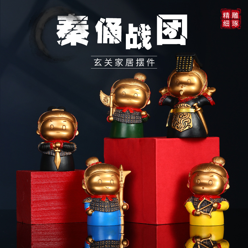 O1CN01zd0Ve41V6Dee4hW9a_2208326652603-0-cib.jpg 创意秦俑战团系列玄关桌面家居摆件店铺前台摆饰教师节礼物仿古 - Image 1