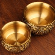 铜聚宝盆摆件家居桌面装饰双龙双鱼蝙蝠送财纳福米缸存钱罐财源广 - Image 3