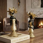 Retro African Elegant Goddess Figure Decorative Ornament Customizable Resin Craftwork for TV Cabinet Desktop Decoration - Image 3