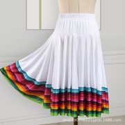 New Square Dance Half-length Skirt Ethnic Style Rainbow Skirt Elastic Waist Xinjiang Dance Social Dance Costume Adult Stage Performance - Image 4